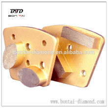 Trapezoid diamond grinding plates for concrete